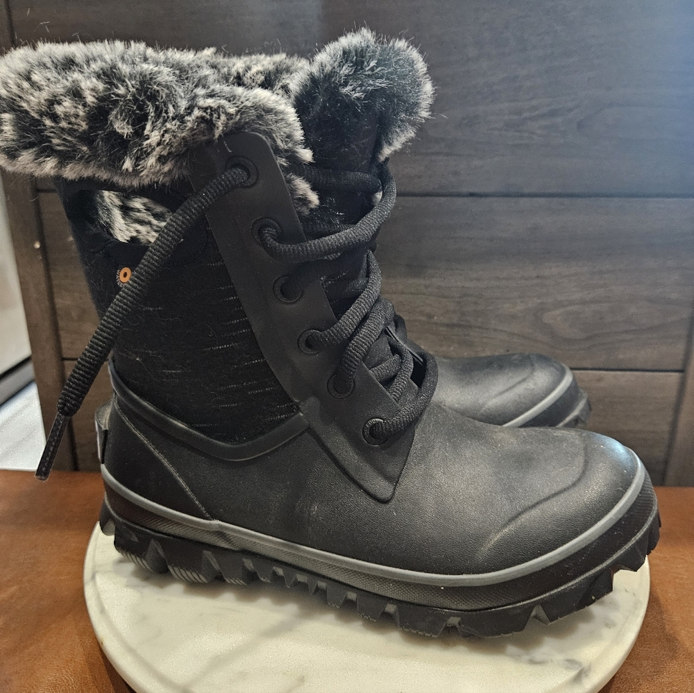 BOGS ARCATA KNIT FUR EXTREME COLD WINTER SNOW RAIN BOOTS WOMEN 6 BLACK